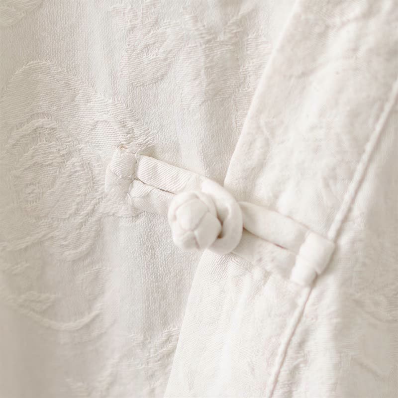 Ownkoti Vintage Cotton Linen Frog Button Lounge Top - image 30