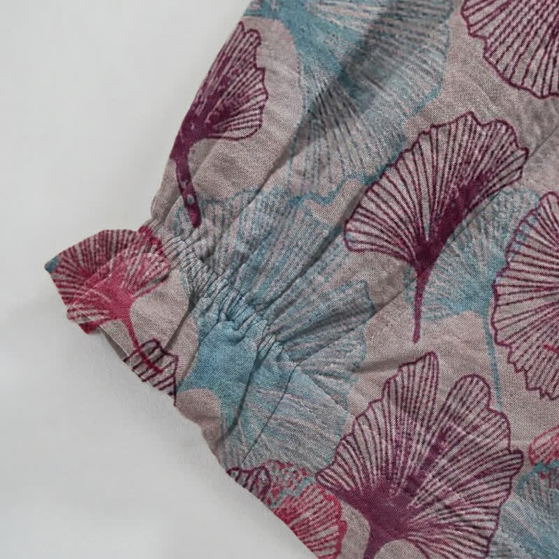Ownkoti Relaxed Ginkgo Leaf Cotton Harem Pants - image 11