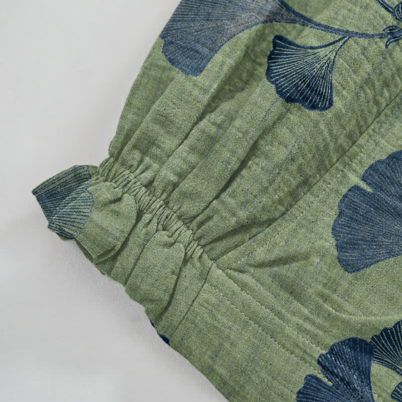 Ownkoti Ginkgo Branch Cotton Harem Pants with Pockets - image 23