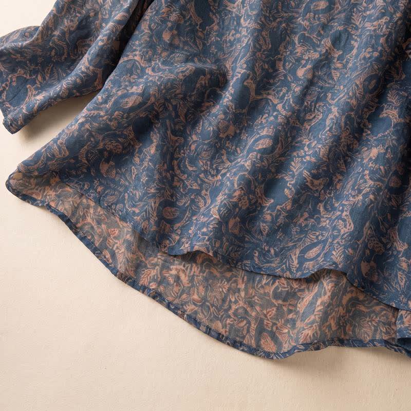 Ownkoti Retro Botanical Cotton Lounge Blouse - image 3
