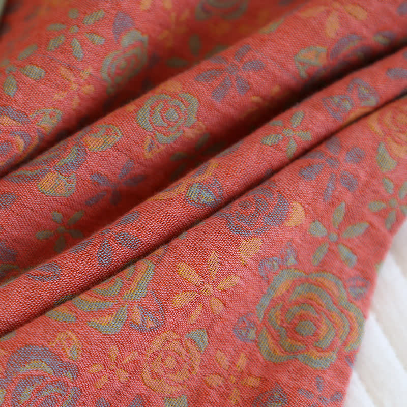 Ownkoti Rose Flower Cotton Lapel Nightwear Set