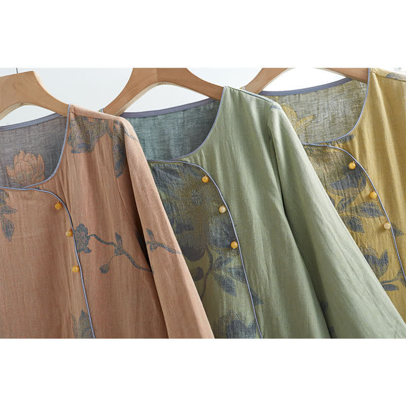 Ownkoti Floral Comfy Cotton Round-neck Loungewear Set