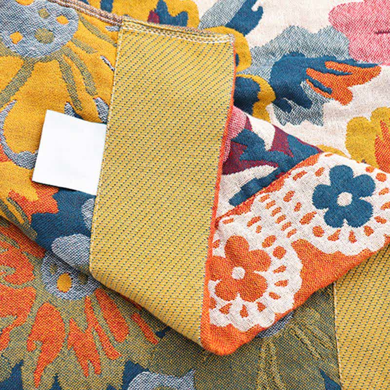 Ownkoti Bright Colorful Flower Cotton Reversible Quilt