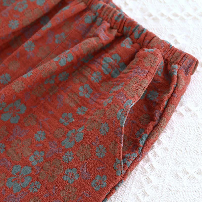 Ownkoti Floral Double Layer Gauze Pajama Set