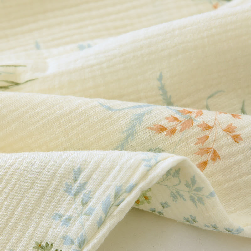 Ownkoti Pure Cotton Rural Lapel Loungewear Set