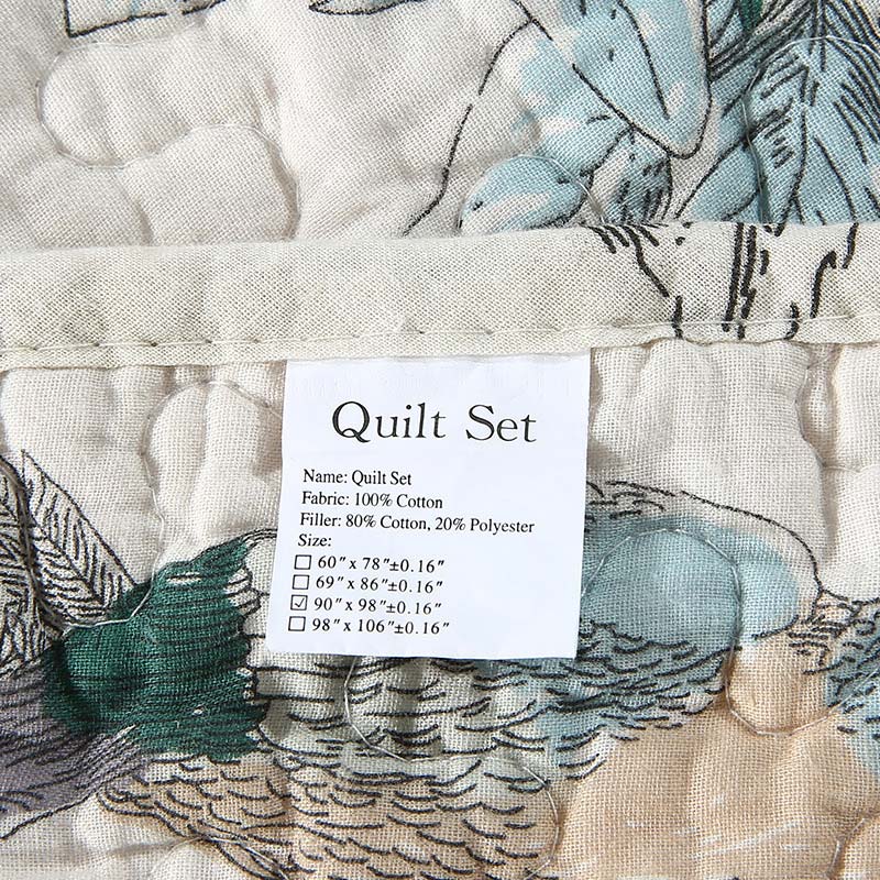 Ownkoti Cheerful Bird Cotton Quilt with Pillowcase