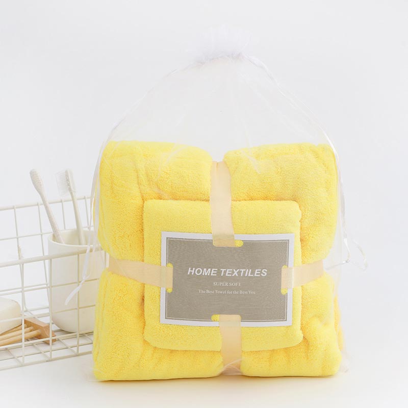Ownkoti Pure Color Bathroom Towel Bath Towel - Yellow - image 12