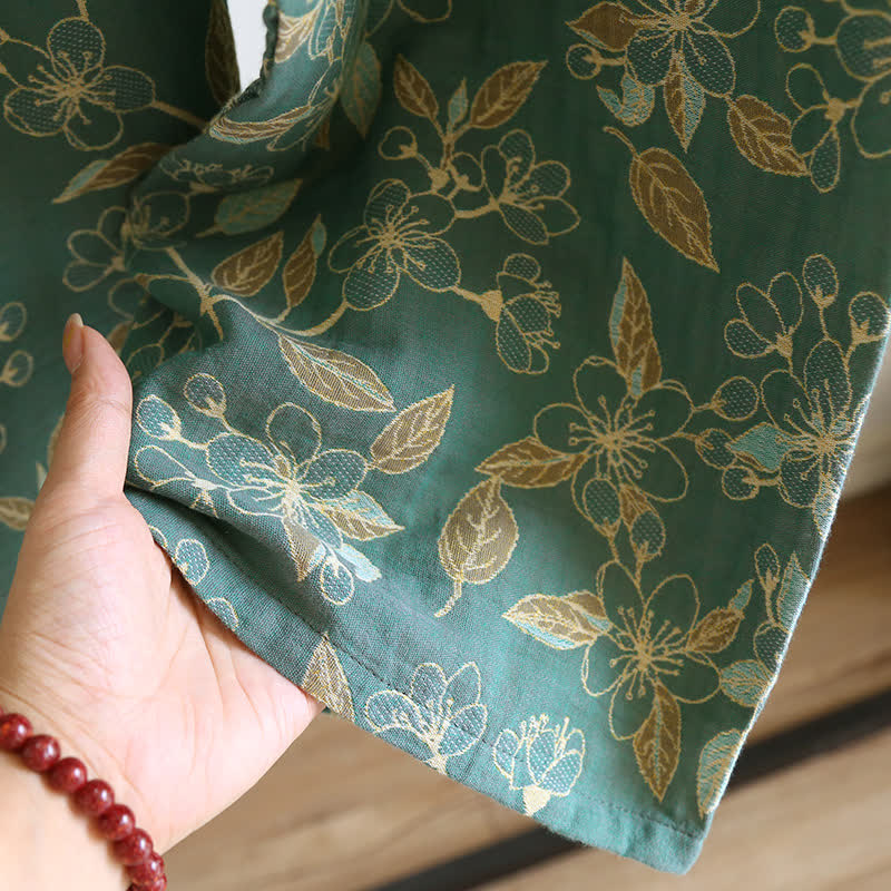 Ownkoti Vintage Floral Cotton Casual Pajama Set