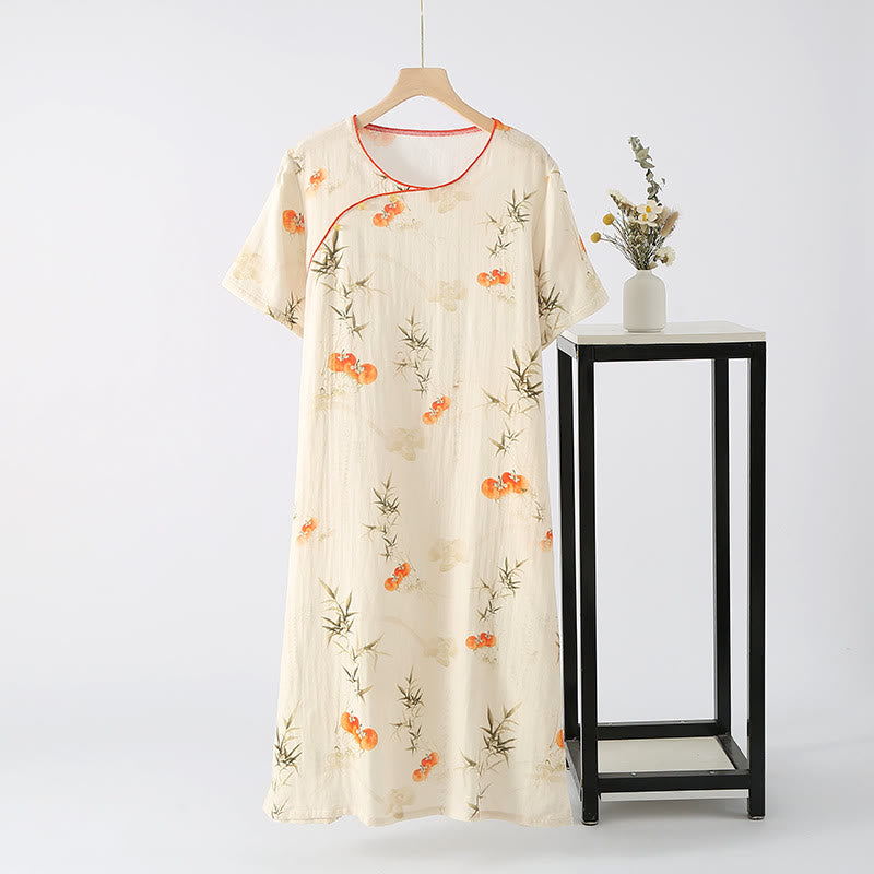 Ownkoti Persimmon Bamboo Fiber Summer Nightgown