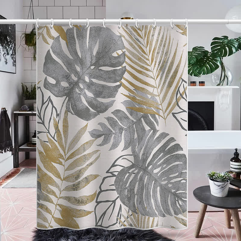 Ownkoti Pastoral Monstera Deliciosa Anti-mildew Shower Curtain