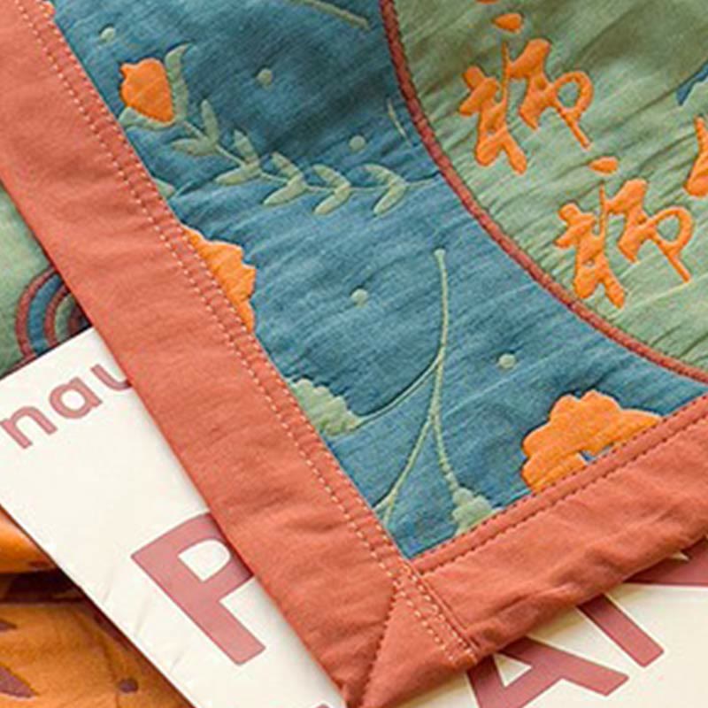 Ownkoti Persimmon Flower Cotton Double Side Quilt