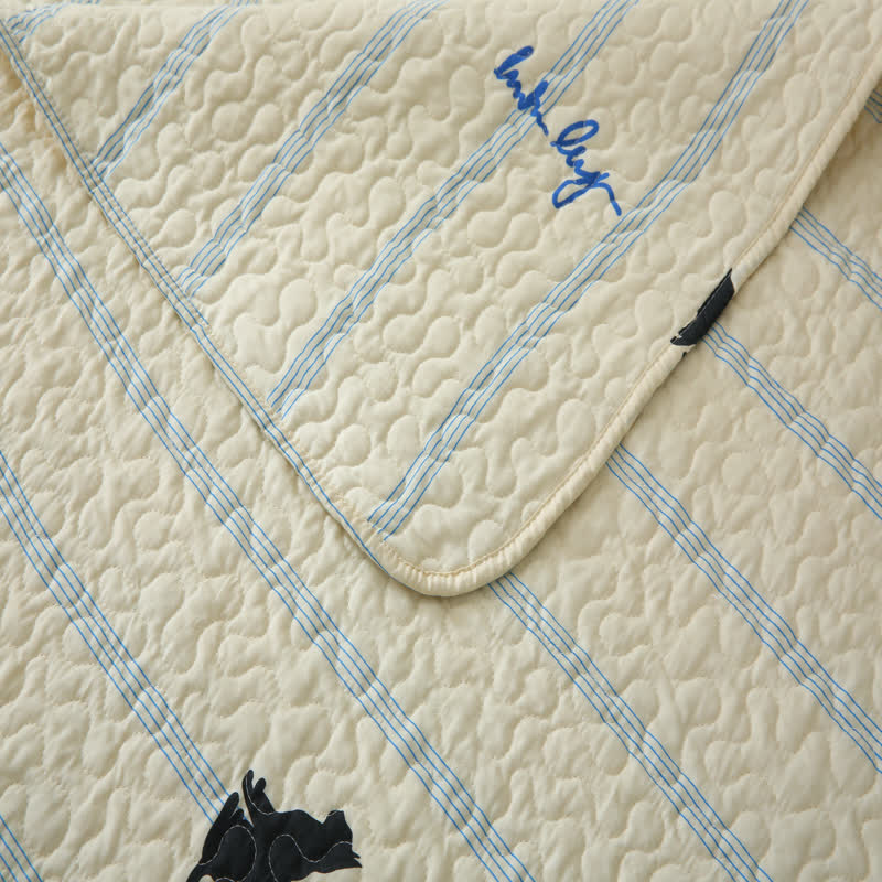 Ownkoti Pure Cotton Black Cat Soft Reversible Quilt