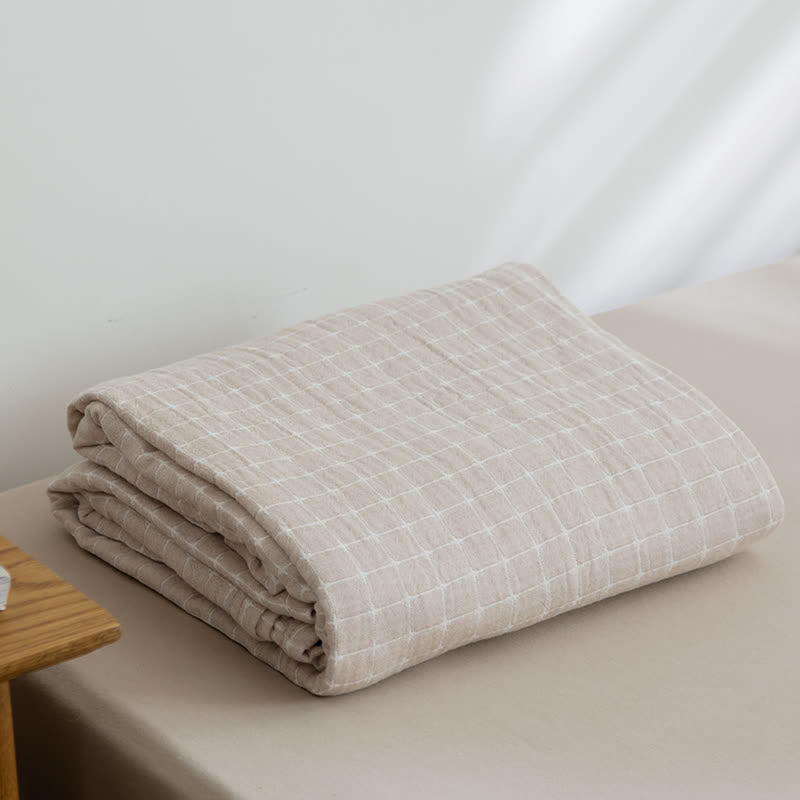 Ownkoti Simple Grid Cotton Gauze Lightweight Quilt