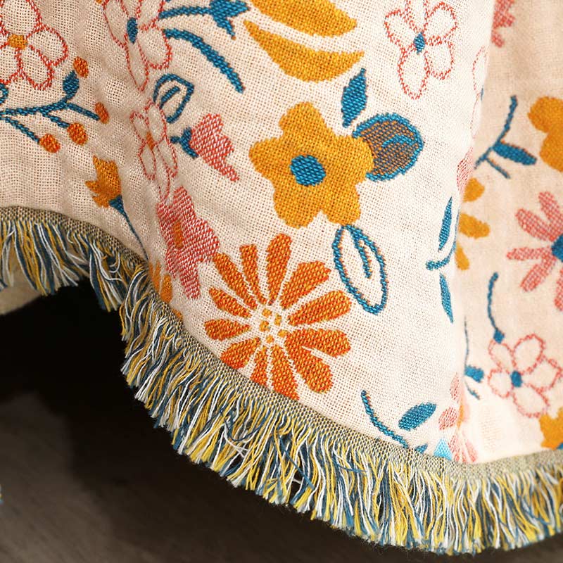 Ownkoti Garden Flower Tassels Blanket Sofa Cover - image 10