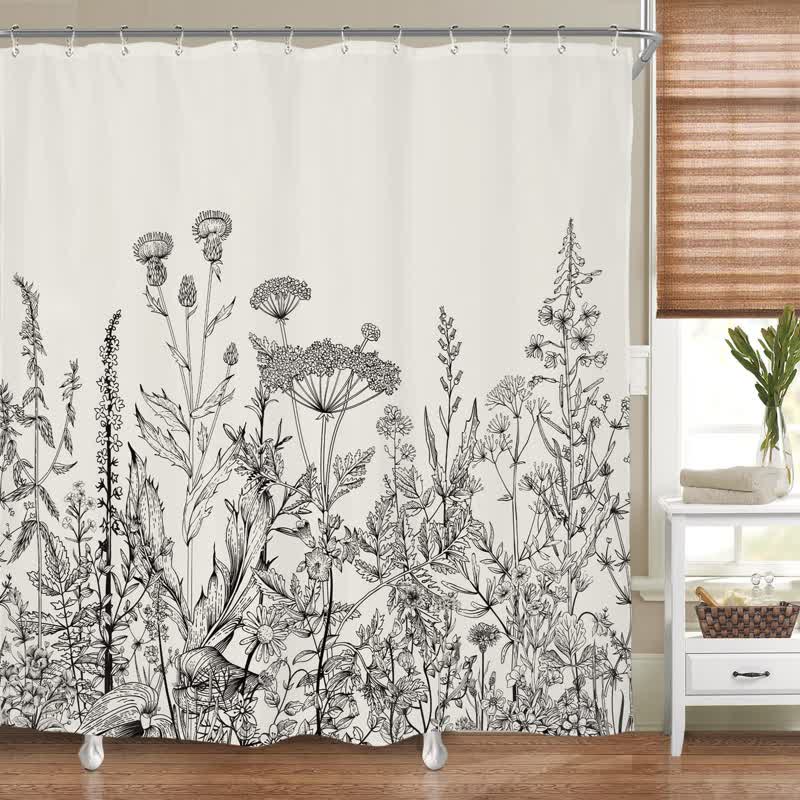 Ownkoti Pastoral Style Plants Waterproof Shower Curtain