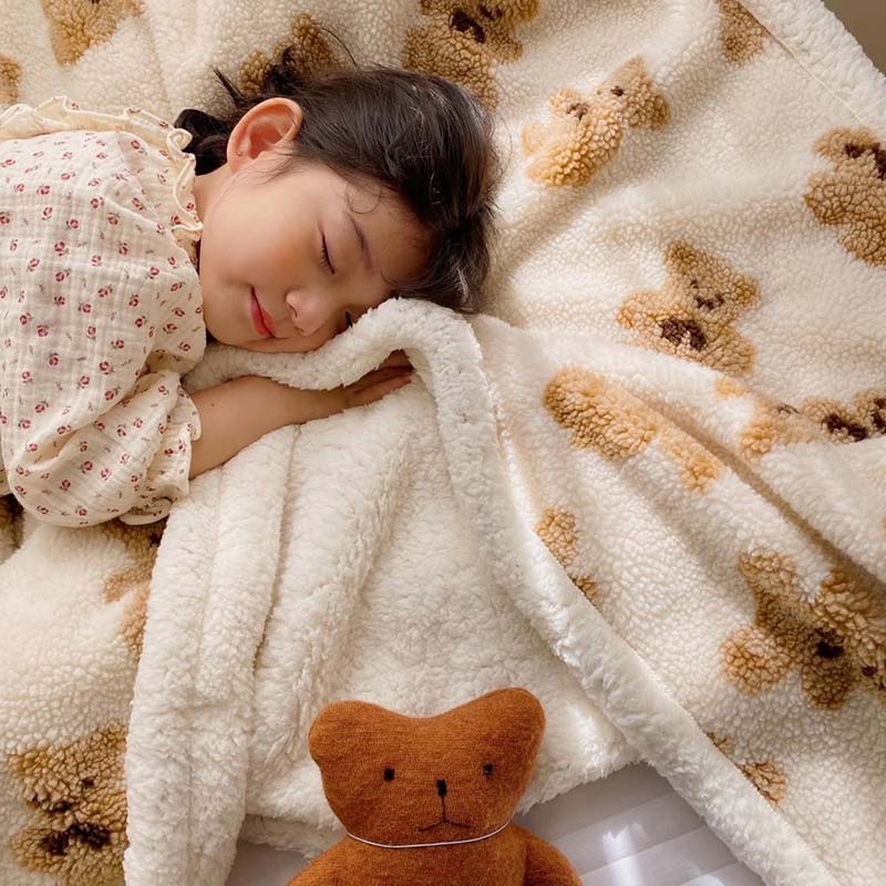 Cute Bear Reversible Throw Blanket