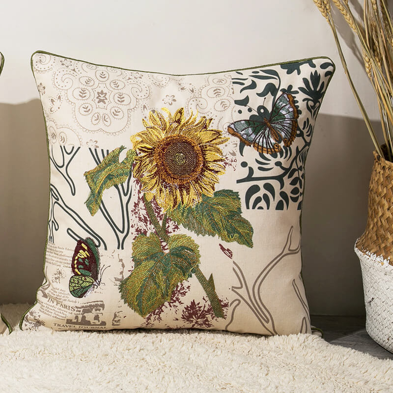 Vintage Flower Pillow Case Pillow Sham