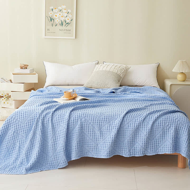 Ownkoti Solid Color Waffle Texture Towel Quilt