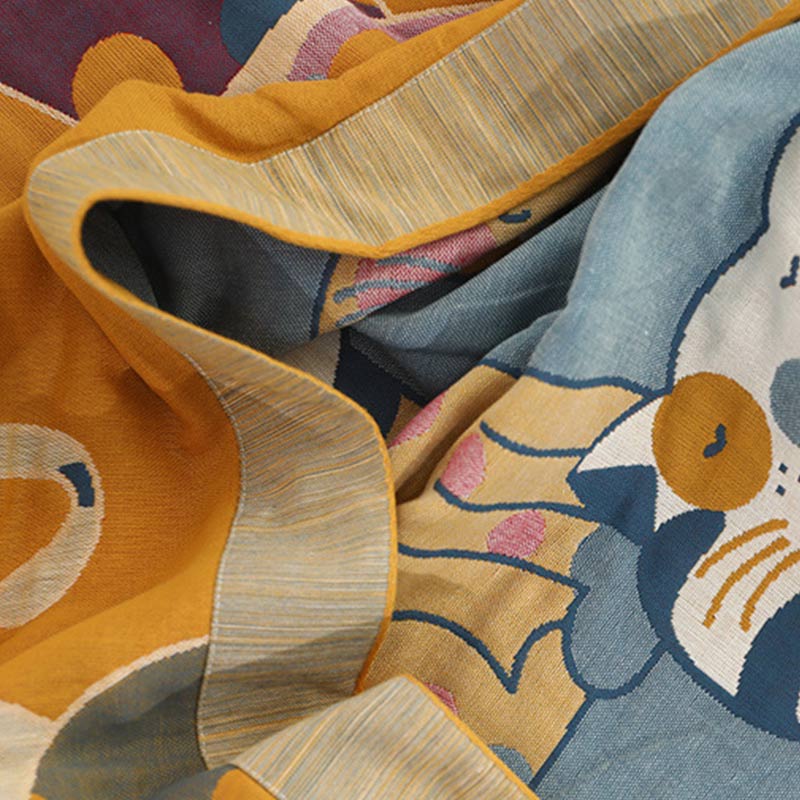 Cute Animal Cartoon Reversible Cotton Quilt