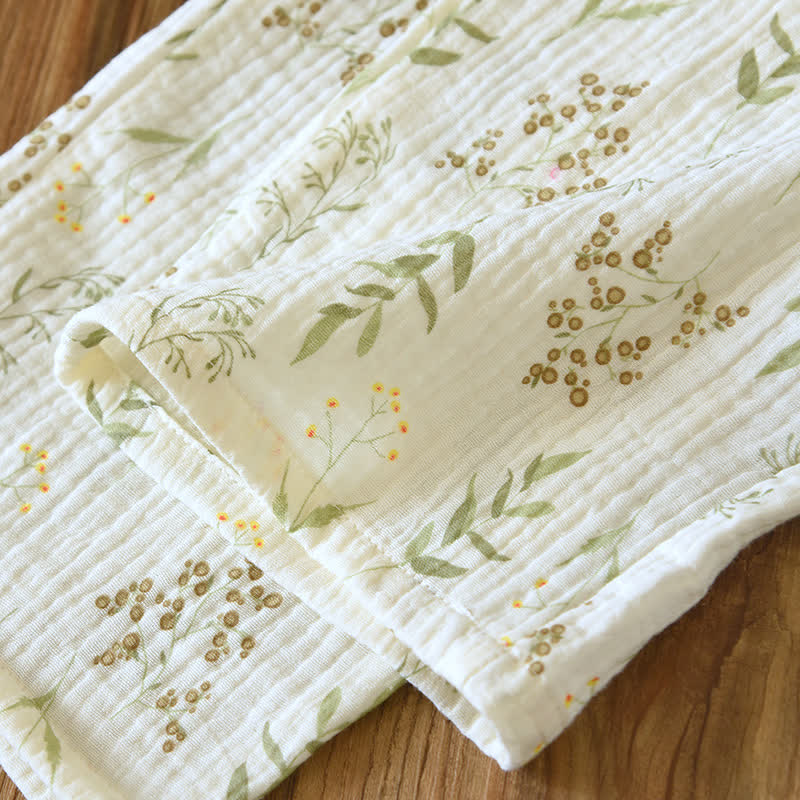 Ownkoti Floral Cotton Double Gauze Pajama Set