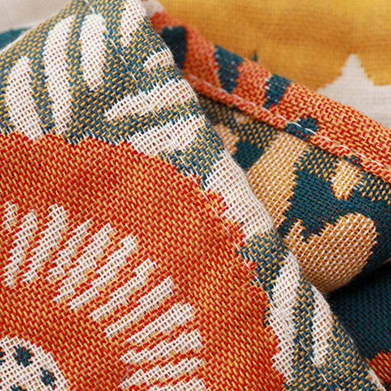 Flower Printed Colorful Reversible Bath Towel