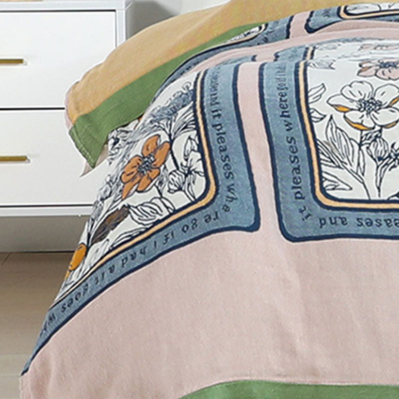 Summer Reversible Cotton Quilt Lightweight Blanket