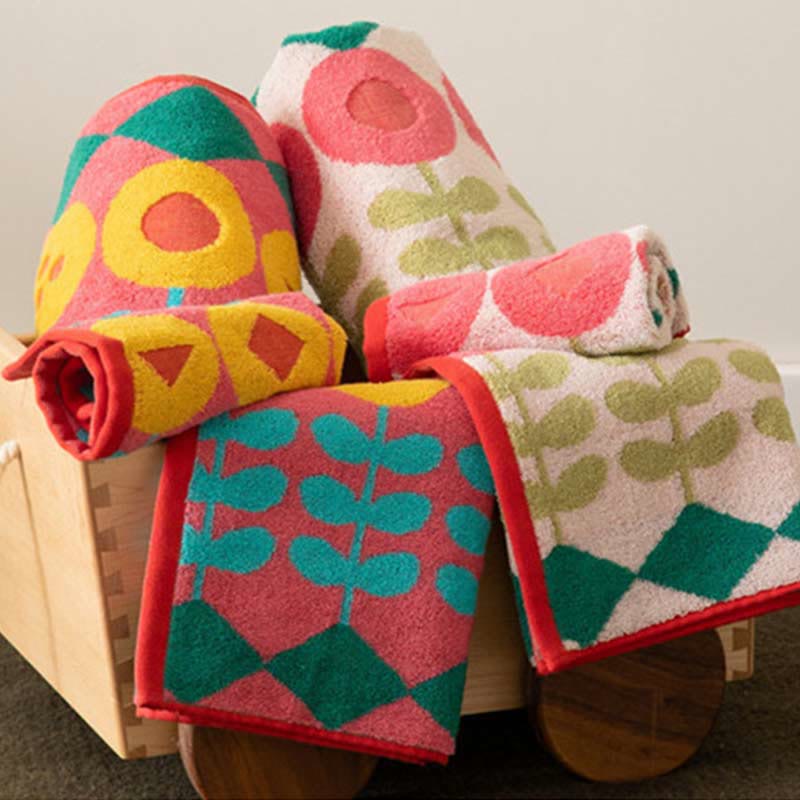 Stylish Flower Print Combed Cotton Towel Towels Ownkoti 9