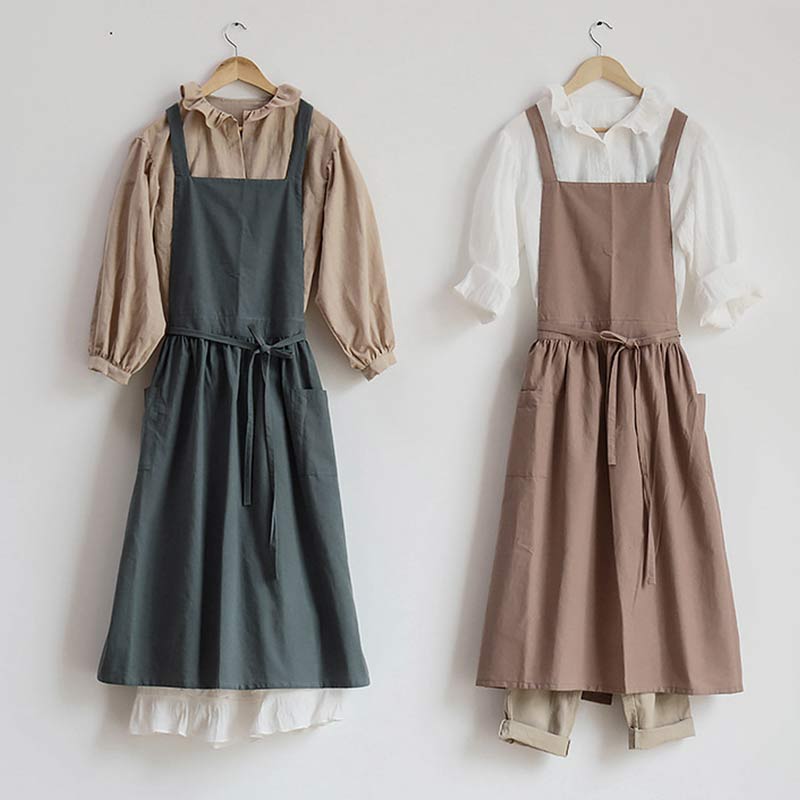 Cotton Apron Waterproof Apron With Pockets