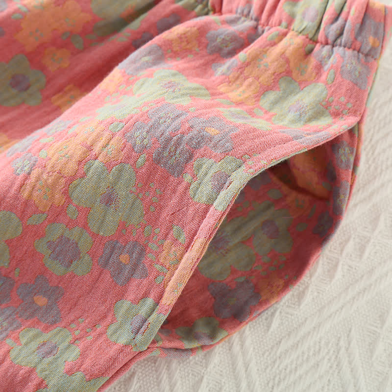 Ownkoti Plum blossoms Cotton Gauze Loungewear Set