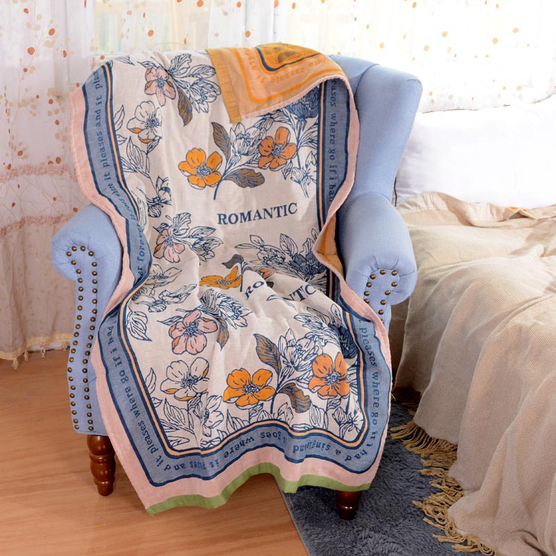 Flower Mixed Color Reversible Bath Towel