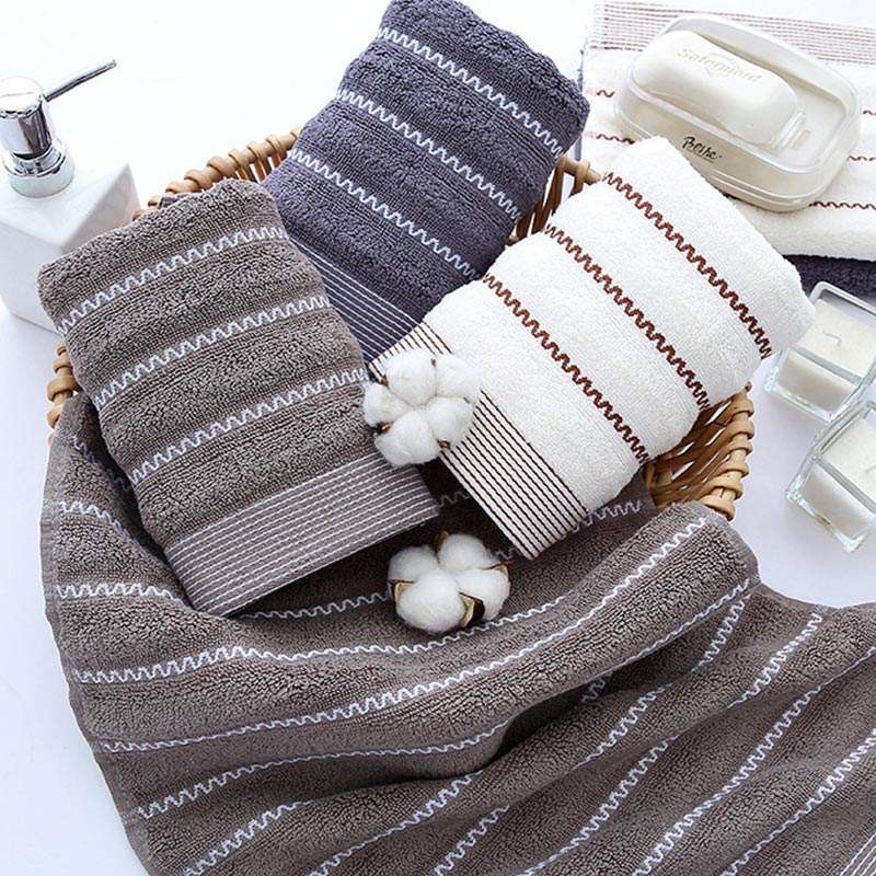 Striped Bath Towel Bathroom Towel Set