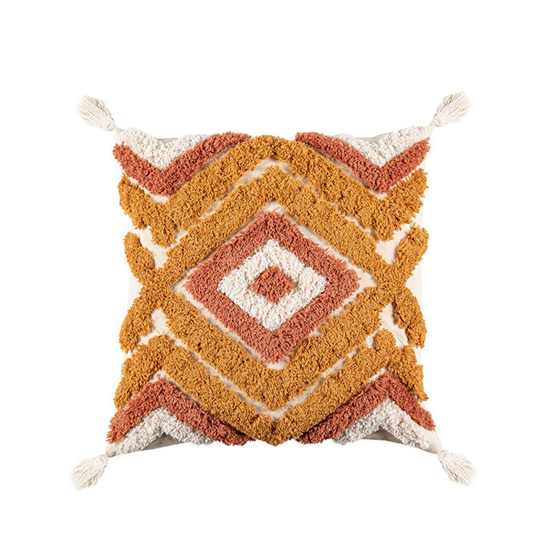 Morocco Jacquard Pillow Cover With Tassels