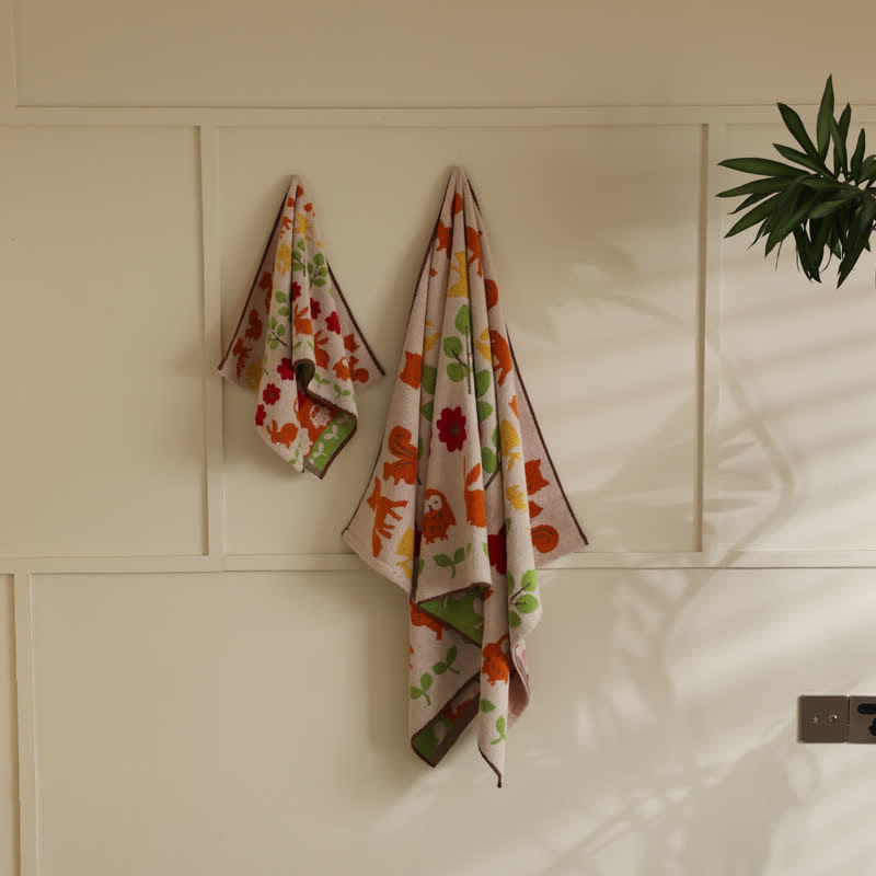 Ownkoti Animal & Flower Cotton Soft Bath Towel