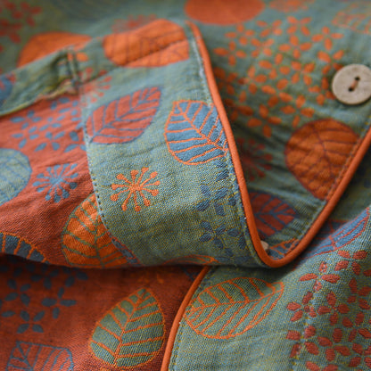 Ownkoti Leaf Green Cotton Gauze Loungewear Set - image 4