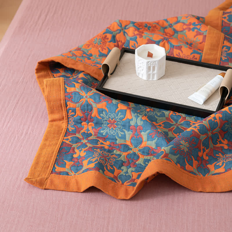 Ownkoti Orange & Blue Pattern Six Layers Cotton Quilt - image 10