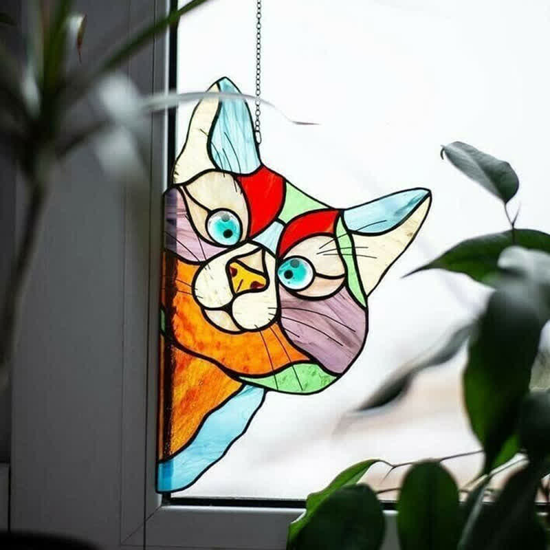 Ownkoti Stain Cat Suncatcher Window Ornament (Buy One Get One Free) - Rainbow - image 1