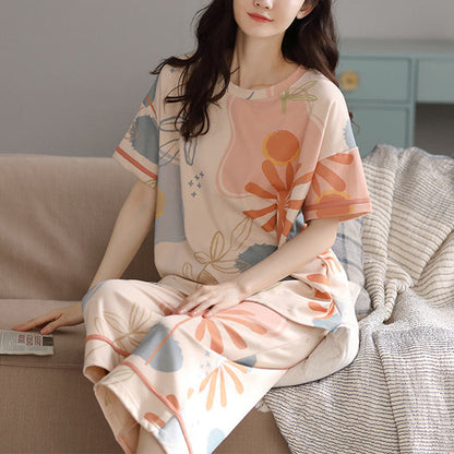 Ownkoti Flower Leaf Print Cotton Loungewear Set - image 1