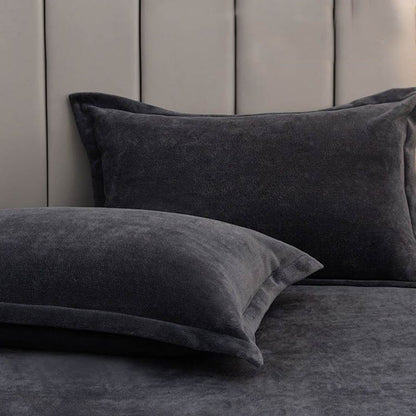 Ownkoti Solid Color Fleece Pillowcases(2PCS) - Dark Gray - 16" x 21" - image 2