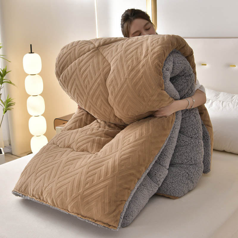 Ownkoti Thick Sherpa Winter Blanket with Quilt Core - Coffee - King - image 31