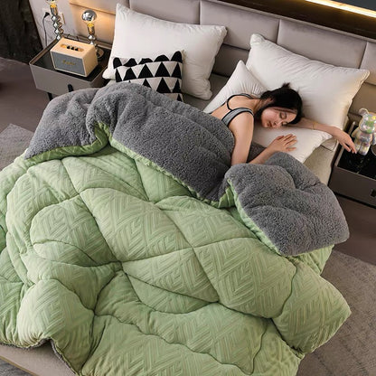 Ownkoti Thick Sherpa Winter Blanket with Quilt Core - image 21