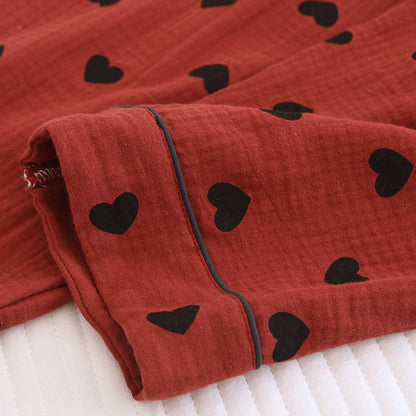 Ownkoti Heart Print Pure Cotton Pajama Set(3PCS) - image 5