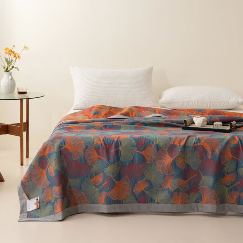 Ownkoti Ginkgo Leaf Three Layers Cotton Gauze Quilt - image 4