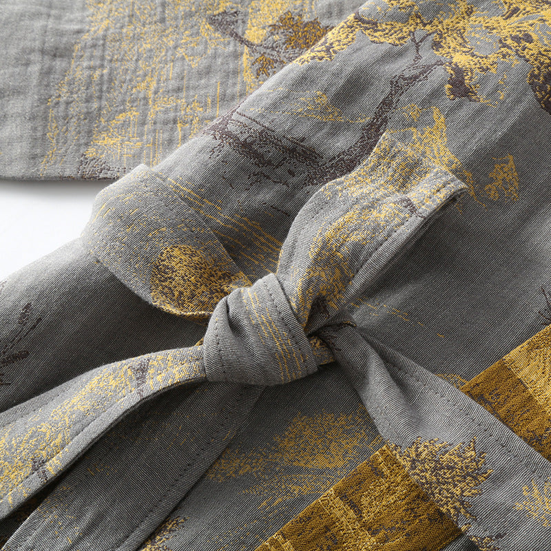 Ownkoti Pure Cotton Breathable Retro Kimono Bathrobe - image 5