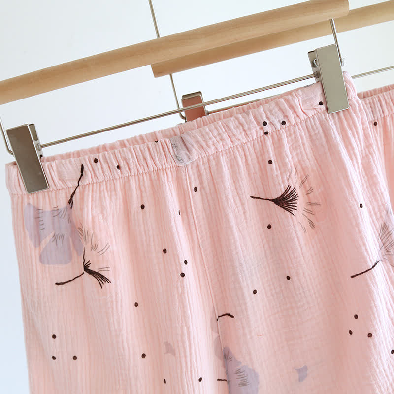 Ownkoti Ginkgo Leaf Cotton Gauze Pajama Set(3PCS) - image 6