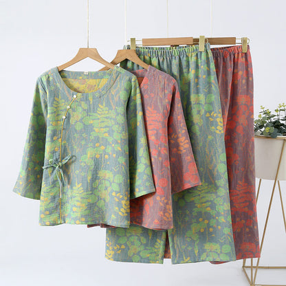 Ownkoti Cotton Gauze Vintage Retro Loungewear Set - image 0