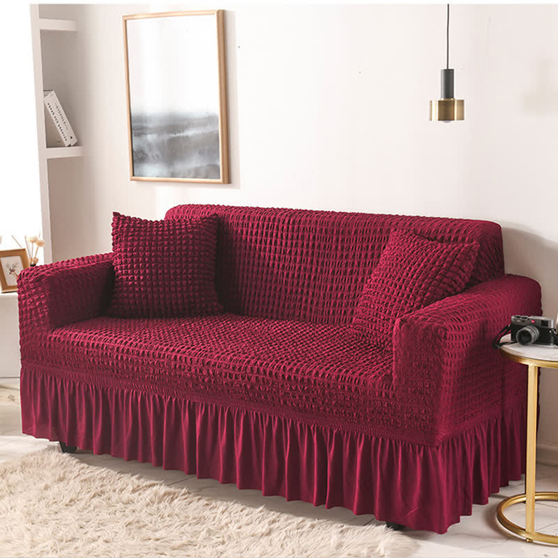 Simple Style Ruffled Elastic Sofa Cover - image 13
