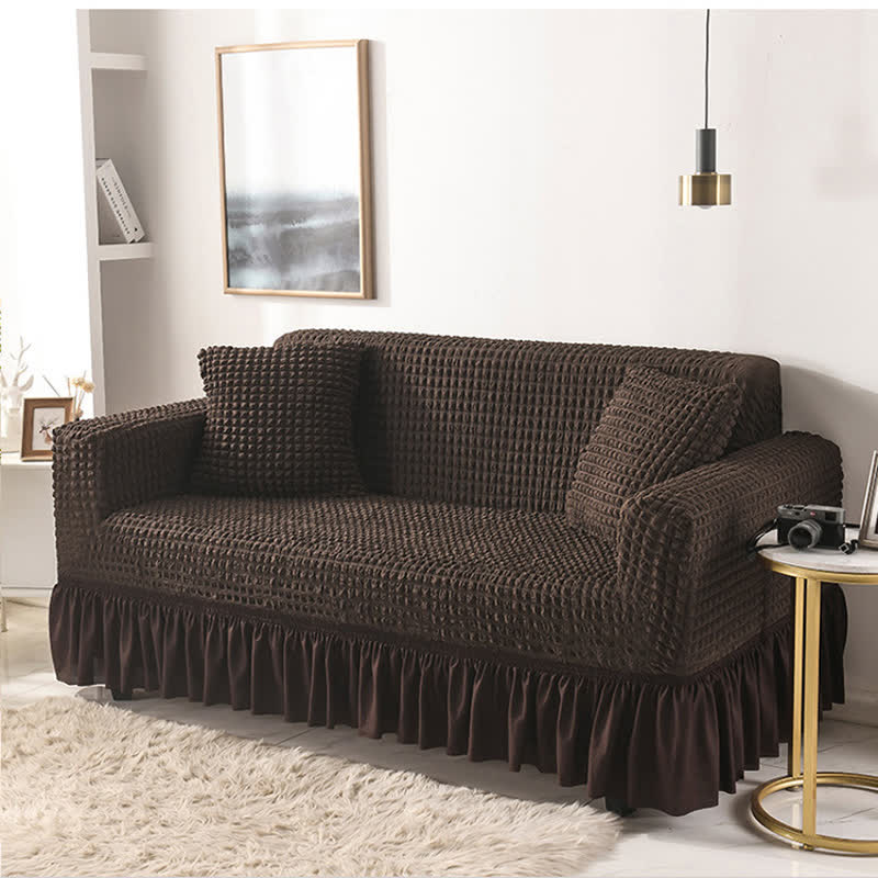 Simple Style Ruffled Elastic Sofa Cover - image 15