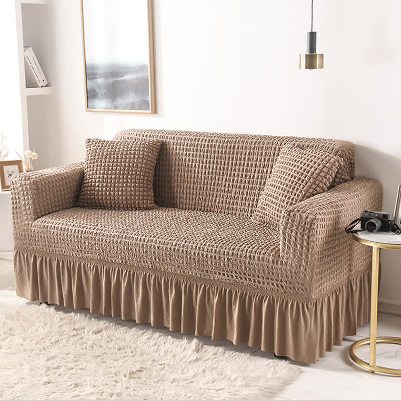 Simple Style Ruffled Elastic Sofa Cover - image 11