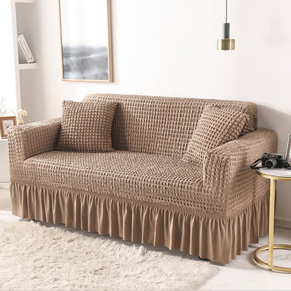 Simple Style Ruffled Elastic Sofa Cover - image 11