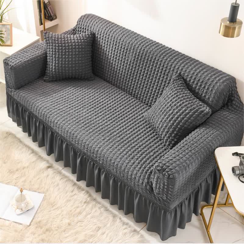 Simple Style Ruffled Elastic Sofa Cover - image 3